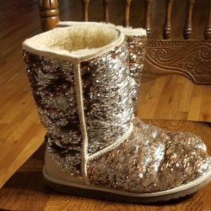 Ugg gold and bronze sequin boots size 9 $50